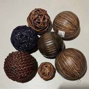 Set of 7 Decorative Orbs Balls for Centerpiece Bowl Fillers Assorted Sizes Solid